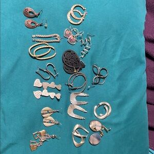 Elegant Silver and Gold Earring Set